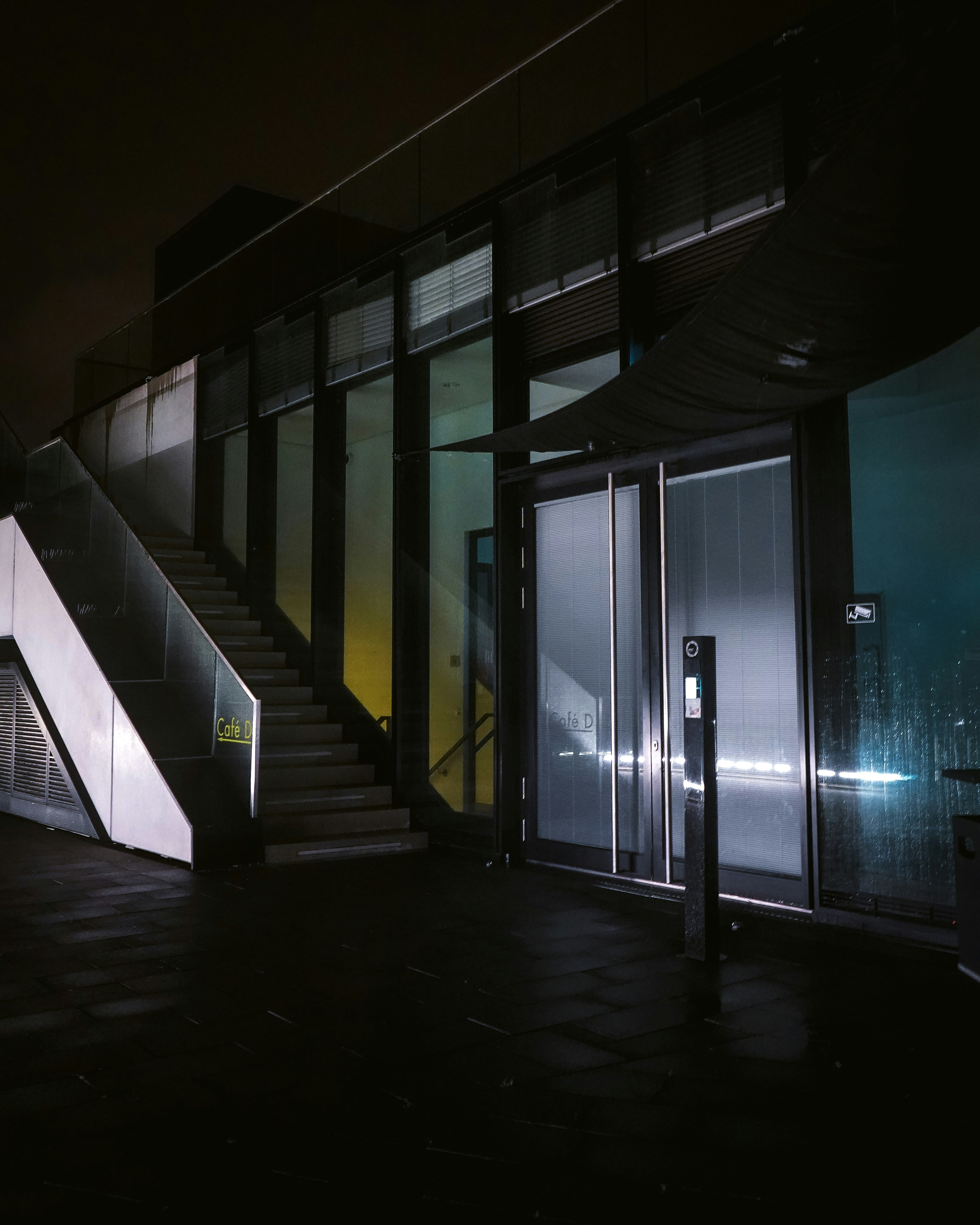 black and white building during night time